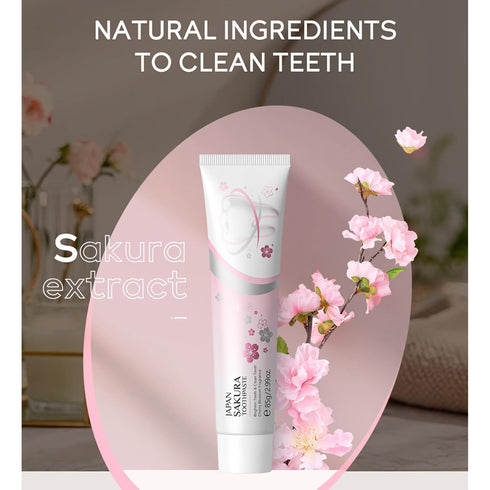 HULIJA Fresh Breath Sakura Toothpaste: Helps Reduce Stains & Supports a Clean Mouth White One Size