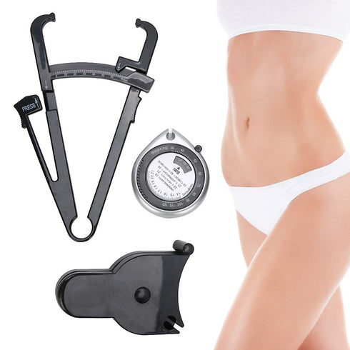 Body Fat Caliper, Handheld Measurement Device, Clipper Combo with Body Fat Percentage Measure Chart for Men and Women