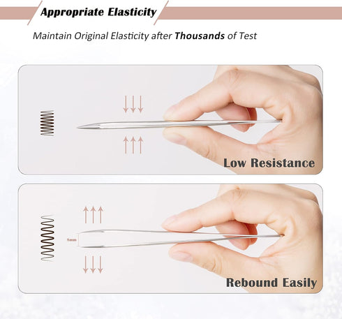 LANKIZ Eyelash Extension Tweezers Set, Stainless Steel Straight and Curved Volume Lash Tweezers for Professional Use,