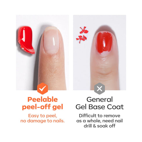modelones Lamp Free Peel off Gel Base Coat, Easy Removal Foundation for Gel Nail Polish, 10ml