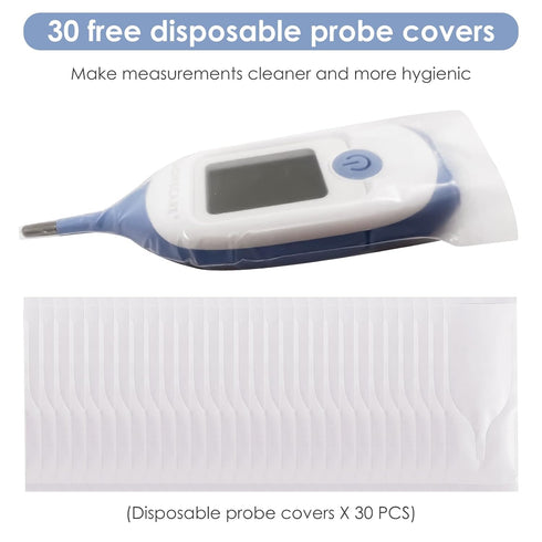 Digital Rectal Thermometer for Baby - Infant Thermometer with 30 Probe Covers, Quick Read, Large Clear Display