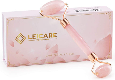 Jade Roller for Face - Rose Quartz Skin Care, Stone Facial Roller, Face Massager for Women, Relieve Stress