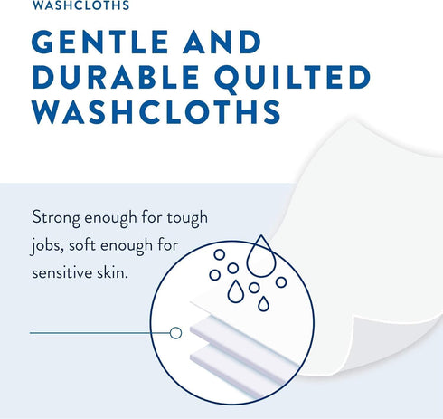 Pack WW-715, 12"x 8", 48 Count Prevail Soft Adult Washcloths, Unisex Adult Incontinence Disposable Wipes for Men