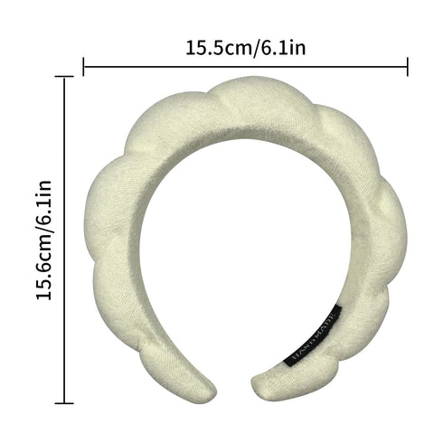 2 Pack Sponge Spa Makeup Headband - Puffy Skincare Headband for Women for Face Washing and Makeup Removal