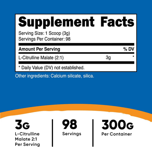 Nutricost L-Citrulline Malate (2:1) Powder, 300 Grams