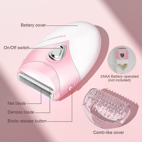 TOUCHBeauty Electric Shaver for Women, Cordless Razor for Silky Smooth Skin, Wet/Dry (Pink)