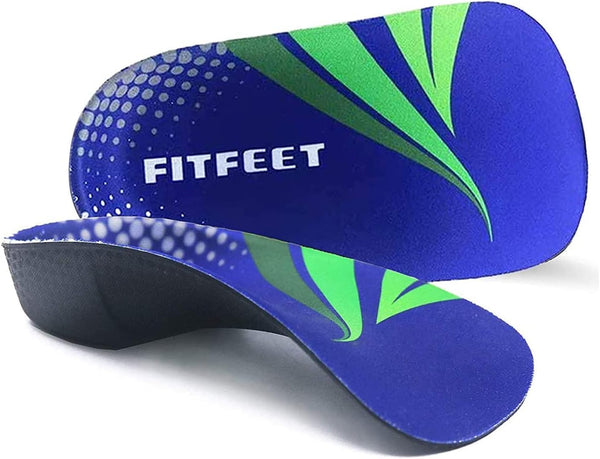 RooRuns FitFeet Orthotic Inserts 3/4 Length - High Arch Support Insoles for Over-Pronation, Plantar Fasciitis