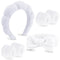 VELSCRUN 6 Pack Spa Headband, Makeup Headband, Face Wash Headband, White Sponge Hair Band Bow Tie for Women