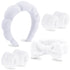 VELSCRUN 6 Pack Spa Headband, Makeup Headband, Face Wash Headband, White Sponge Hair Band Bow Tie for Women