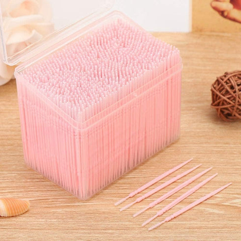 AKOAK Plastic Toothpick, Two-Headed Oral Stick, Disposable Interdental Brush Cleaning Tools (About 1050-1100 Pieces)