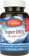 Carlson - Super DHA Gems, 500 mg DHA Supplements, 640 mg Fatty Acids, 60+20 Softgels, Sustainably Sourced