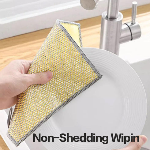 RHQQ 12 Pcs Non Scratch Wire Dishcloth Multipurpose Wire Dishwashing Rag for Wet and Dry Double Layers Reusable Wire