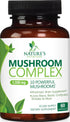 Mushroom Supplement 60 Count, 10 Mushroom Complex Blend with Lions Mane, Reishi, Turkey Tail & More