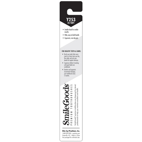 SmileGoods Y253 Child Toothbrush, Soft, Easy Grip, Individually Packaged, Assorted Colors, Bulk Pack of 72