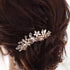 Unicra Bridal Hair Pins, Pack of 2 Rose Gold Crystal Flower Hair Accessories for Women and Girls Party Hair Clips