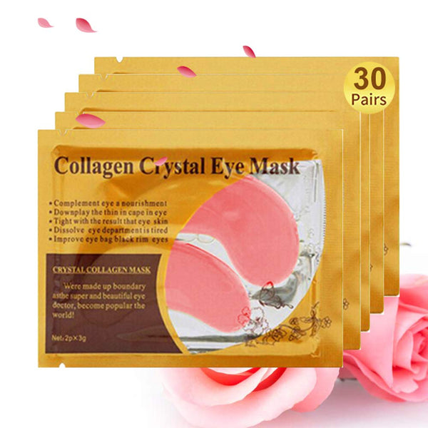 Under Eye Patches, 30PCS Pink Eye Gel Pads with Collagen Treatment for Dark Circles and Puffiness