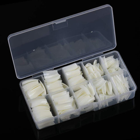 Yimart 500pcs Natural French Acrylic Style Artificial False Nails Tips with Box (Natural)