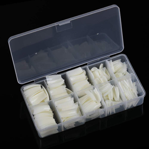 Yimart 500pcs Natural French Acrylic Style Artificial False Nails Tips with Box (Natural)