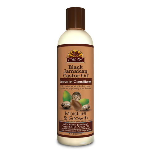 OKAY Black Jamaican Castor Oil Leave In Conditioner for Hair Moisturizer, 8 oz