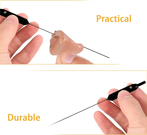 4 PCS Hearing Aid Cleaning Kit with Brush, Wax Loop, and Vent Cleaner for Headphones Amplifier