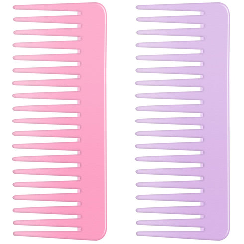 Wide Tooth and Large Detangling Comb Set for Long, Curly Hair - No Handle Styling Combs (2 Pieces)