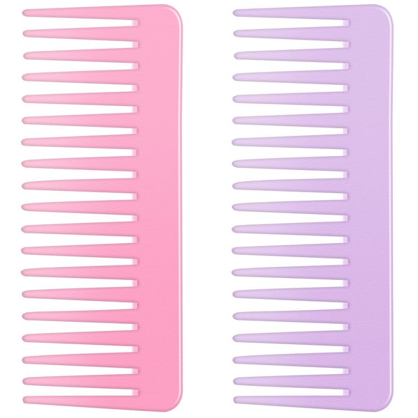 Wide Tooth and Large Detangling Comb Set for Long, Curly Hair - No Handle Styling Combs (2 Pieces)