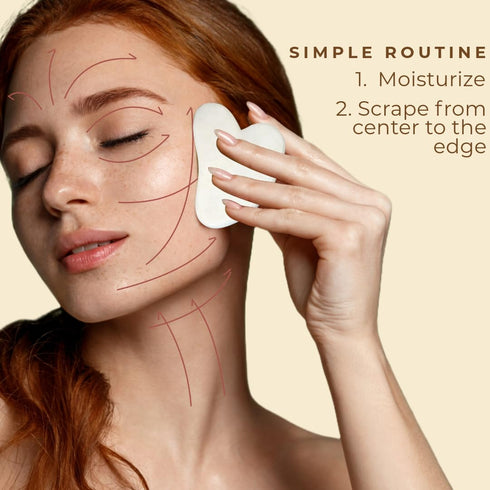 Gua Sha Facial Tools & Jade Roller for Face, Eye & Neck Skin Care, 100% Natural Jade Stone Massage Tool Kit