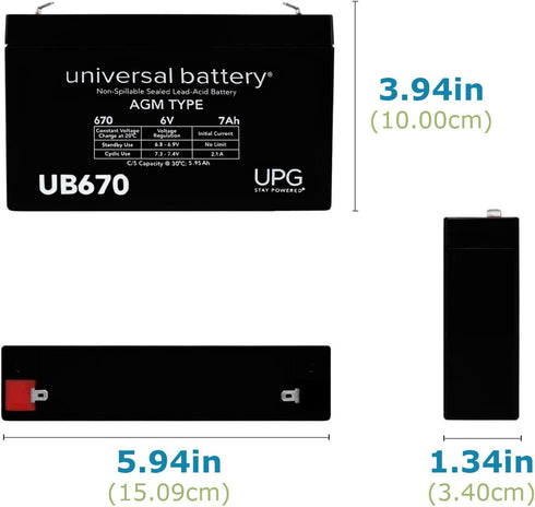 6V 7Ah SLA Battery for Huffy BMW X6 Ride On Toy Car Model # 17034