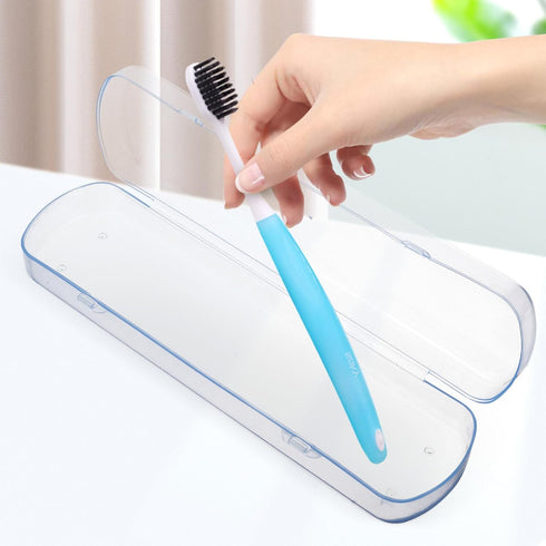 Cabilock Large Case Organizer Toothpaste Blue, Portable Storage Plastic Case Holder for Camping Toothbrush