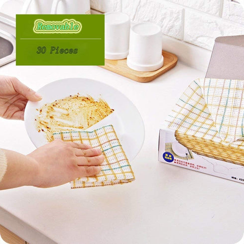 Sionoiur 30 Cleaning Towels Disposable Dish Cloths Nonstick Fiber Reusable Handy Wipes House Kitchen Cleaning Cloth