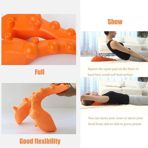 Trapezius Trigger Point Massager, Neck Back Pressure Point Reliever, Tension Headache Relief Tool (Orange)