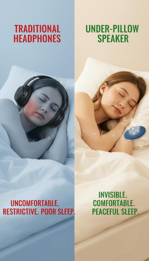 XIAOROUBAO 11mm 4 Settings, 6.0, 30 Under Pillow Bluetooth Sleep Speaker, Ultra Thin with Timer Bluetooth Hour