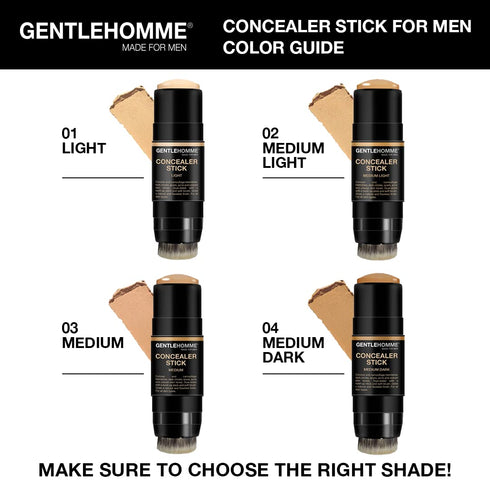 Men's Concealer Stick with Brush - Dark Circles Eraser, Medium Light