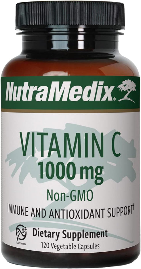 NutraMedix Vitamin C 1000mg - Immune Support & Heart Health Supplement, 120 Vegan Vegetarian Capsules