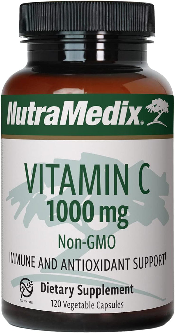NutraMedix Vitamin C 1000mg - Immune Support & Heart Health Supplement, 120 Vegan Vegetarian Capsules