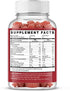 Vegan Iron Gummies Supplement with Vitamin C, A, B-Complex, Folate, Zinc for Adults & Kids - Peach Flavor (90 Ct)