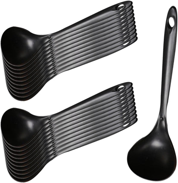 20 Pcs Large Plastic Serving Spoons, Disposable Heavy Duty Soup Spoons for Catering Party Cooking