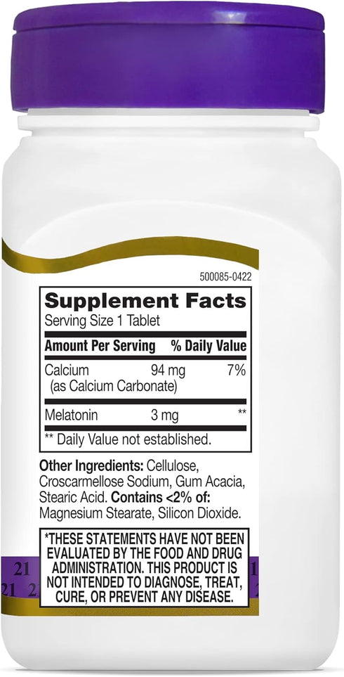 21st Century Melatonin 3 mg Tablets - 90 Count