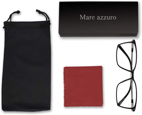 MARE AZZURO Men's 4.0x Reading Glasses - Stylish Classic Readers with Spring Hinge