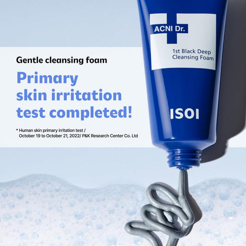 isoi ACNI Dr. 1st Deep Cleansing Foam 75ml (2.54 fl oz) - Gentle & Moisturizing Foam Cleanser for Oily, Acne-Prone Skin