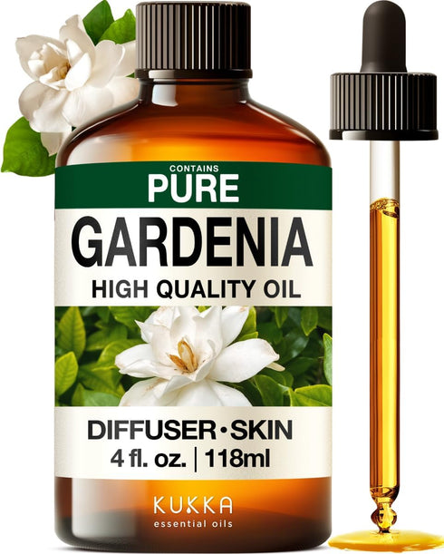 Set Set 2X 4 Oz Gardenia Essential Oil for Diffuse & Rose Otto Essential Oil for Diffuser - Aromatherapy Grade