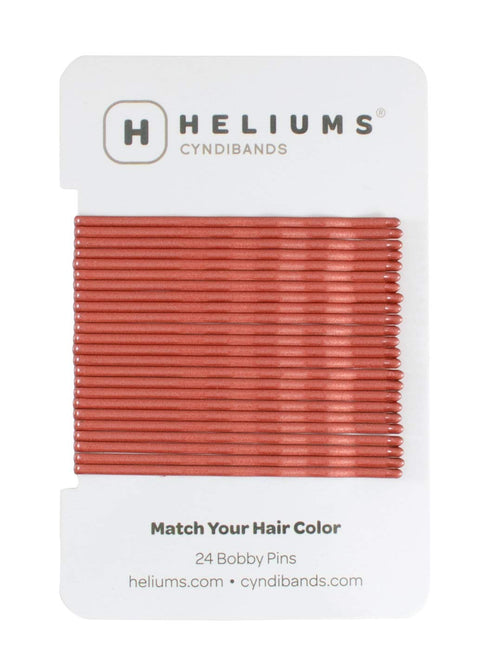 Heliums Large Bobby Pins - Auburn Red, 2.5 Inch Extra Long Wavy Hair Pins, 24 Pack