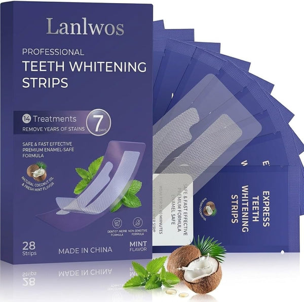 Lanlwos Teeth Whitening Strips 28 Stripes - 7 Days Whitening Sensitive Teeth whitening