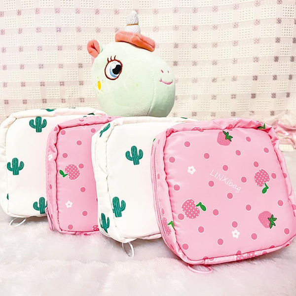 PayPie Sanitary Napkin Storage Bag, Portable Menstrual Pad Bag, Zipper Nursing Pad Holder, Tampon Organizer for Women