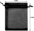 50pcs Organza Bags 3.54''x4.33'' Satin Drawstring Pouch, Wedding Party Favor Gift Bag, Black