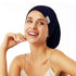 Sleep Beanie Cap, Lined Silky Satin Bonnet, Adjustable Soft Slouchy Hats for Women and Girls, Navy