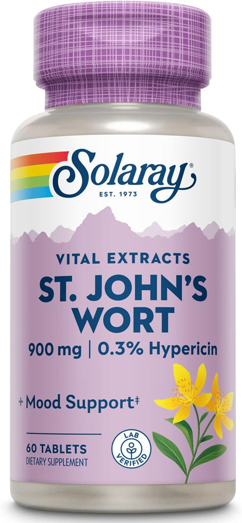 SOLARAY St. Johns Wort Aerial Extract, One Daily 900mg, 60 Tablets