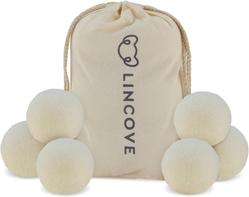 Wool Dryer Balls, 6 Pack - Natural Fabric Softener for Laundry, 100% Organic, Reusable for 1000+ Loads, Baby Safe