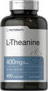 Horbaach L-Theanine 400mg, 400 Capsules | High Potency Non-GMO & Gluten Free Supplement