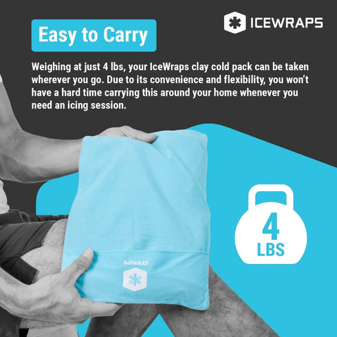 ICEWRAPS 10”x14” Reusable Ice Pack - Multipurpose Flexible Cold Therapy Clay Ice Packs for Knee and Back Relief